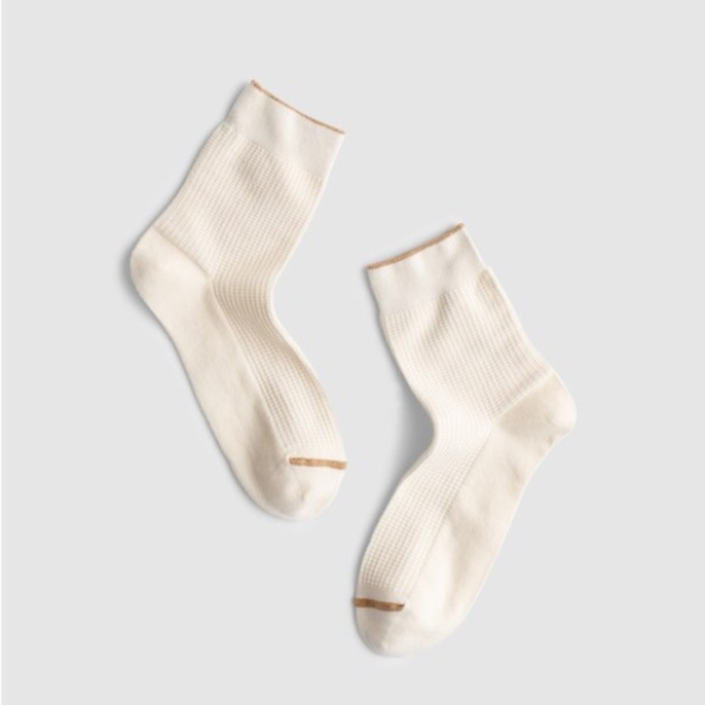 Madewell Waffle-Knit Trouser Socks - Vintage Ivory